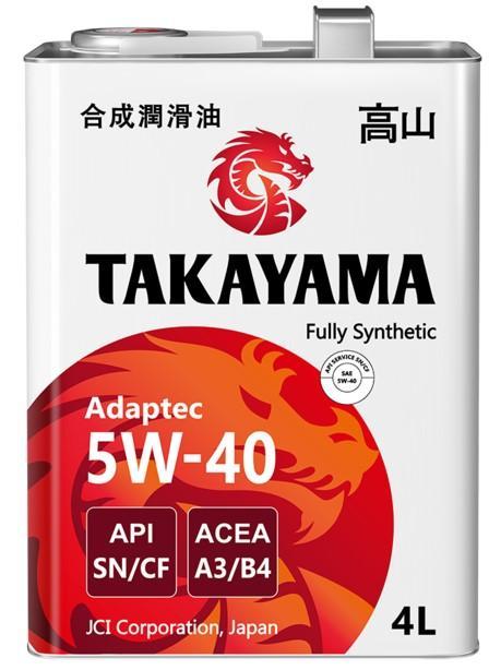 Масло моторное Takayama 5W-40 Adaptec API SN/CF, ACEA A3/B4 синтетическое 4л